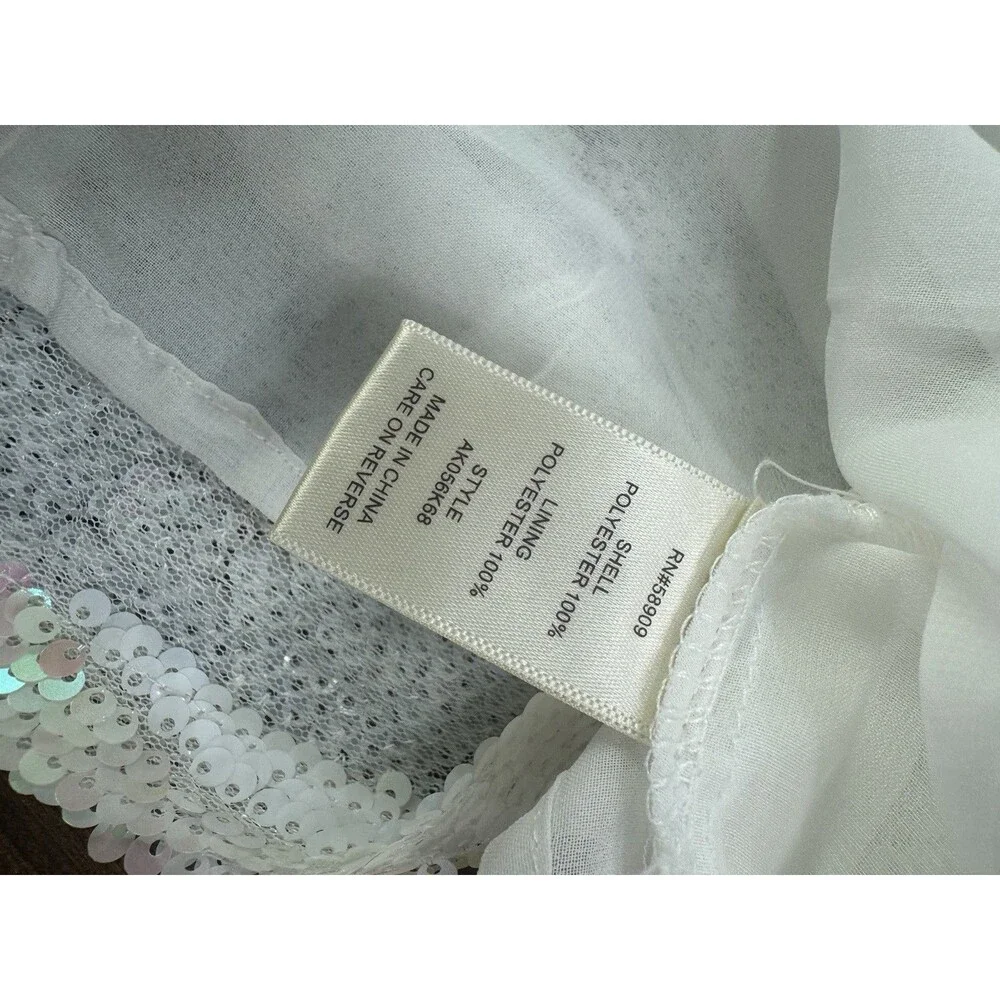 Chelsea & Violet White Opal Sequin Top Large - Picture 9 of 9